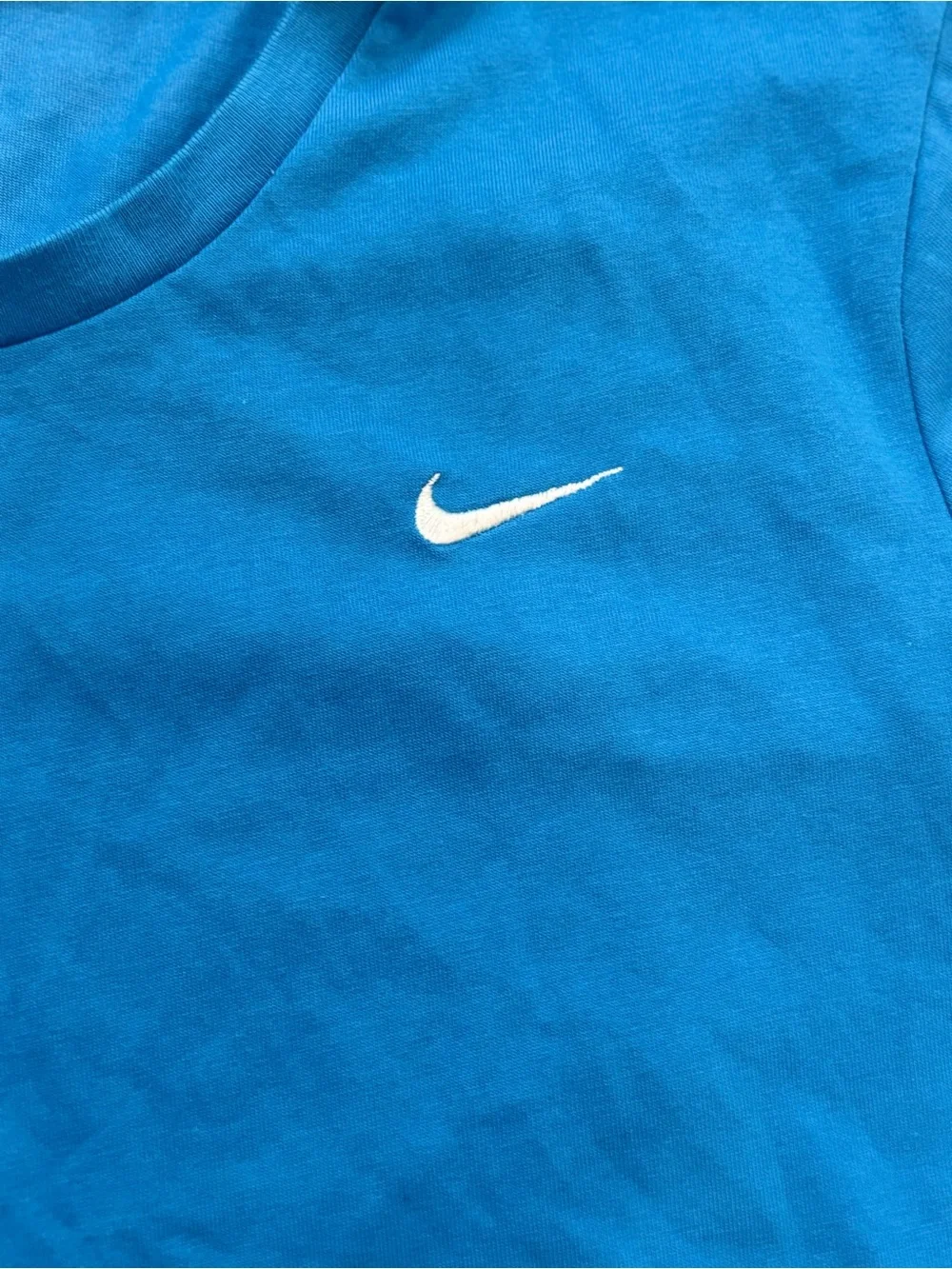 Nike Women’s Short Sleeve Tee in Bright Blue with Yellow Trim